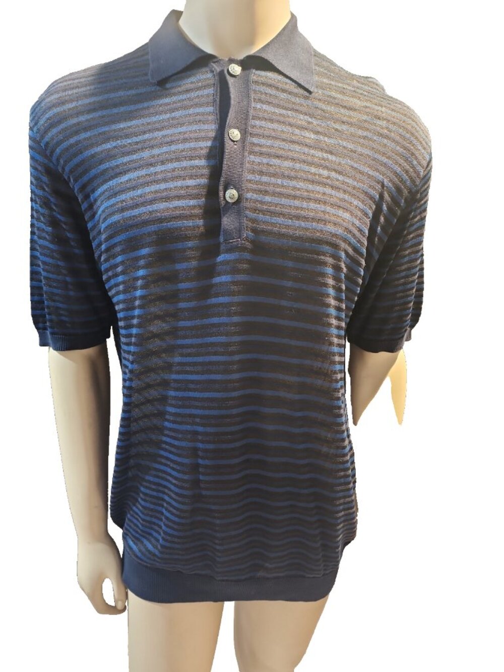 vintage VERSACE classic V2 mens XL Mesh see thru short sleeve Polo club shirt